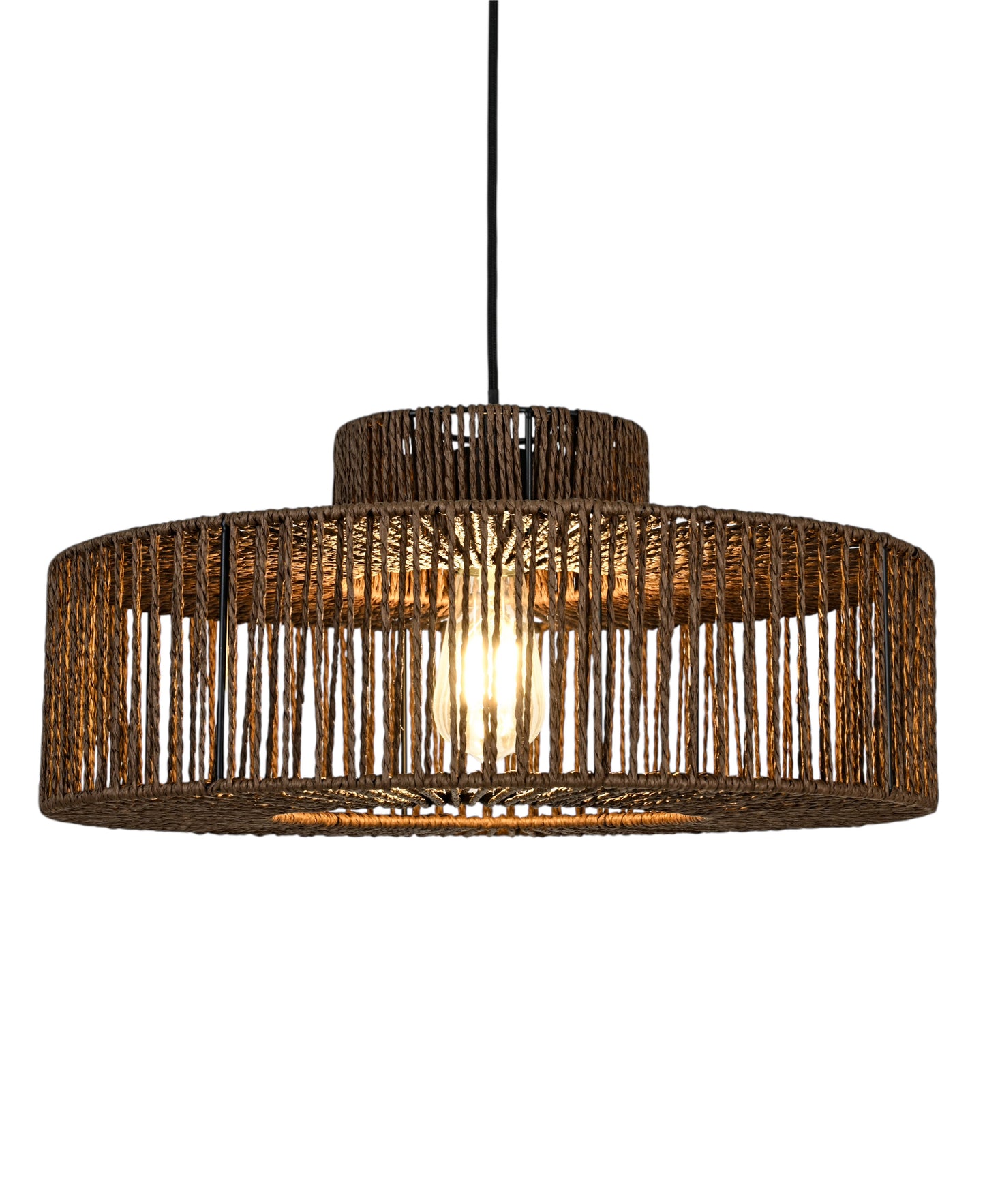 Hanglamp ELISA walnoot bruin Ø55x24cm