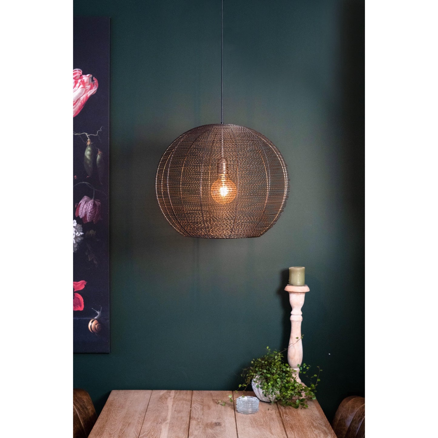 Hanglamp LUCAS antiek brons Ø50x38cm