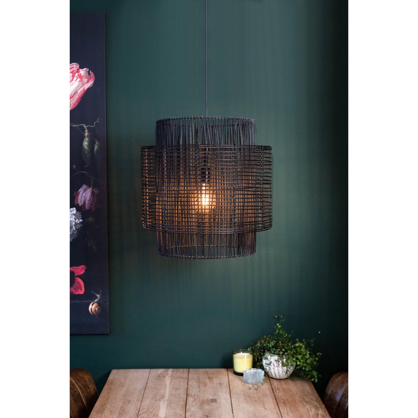 Hanglamp BRANDON mat zwart Ø40x45cm