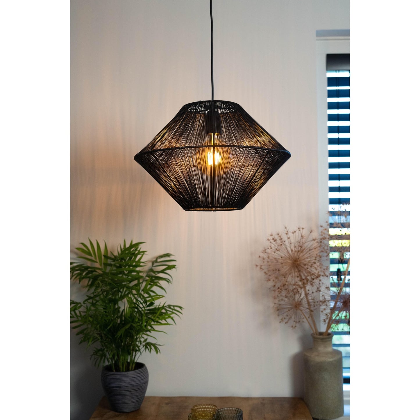 Hanglamp CHARLY mat zwart Ø50x34cm