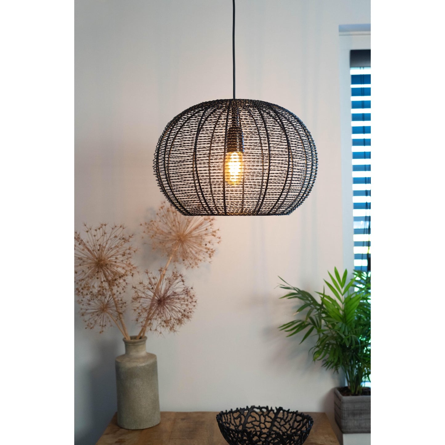 Hanglamp LUCAS mat zwart Ø40x28cm