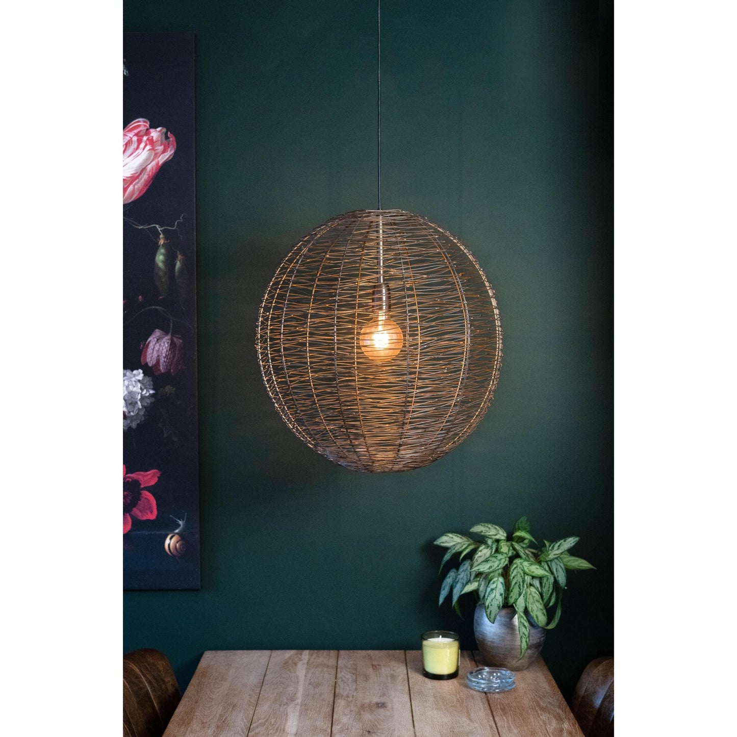 Hanglamp NATHAN antiek brons Ø55x55cm