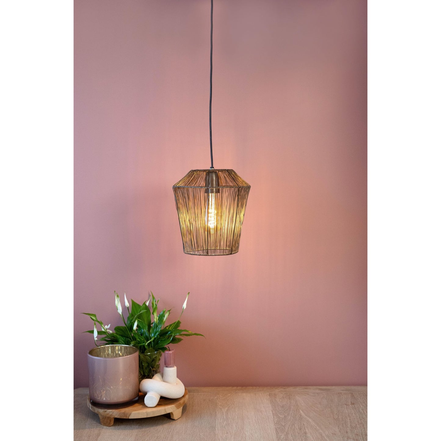 Hanglamp MILA antiek brons Ø22x24cm